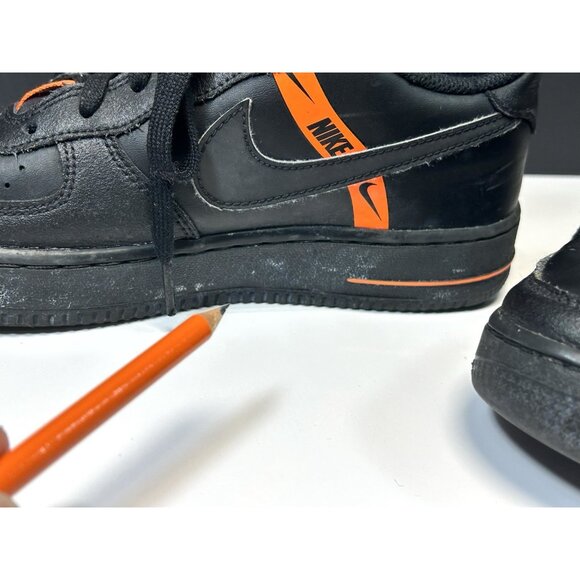 Nike Air Force 1 Low LV8 KSA CT4683-001 Kids US 7Y Shoes Black Leather Sneakers - Picture 4 of 16